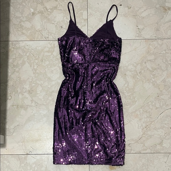 Hot Miami Styles Homecoming Glittering Purple Mini Dress - Picture 6 of 7